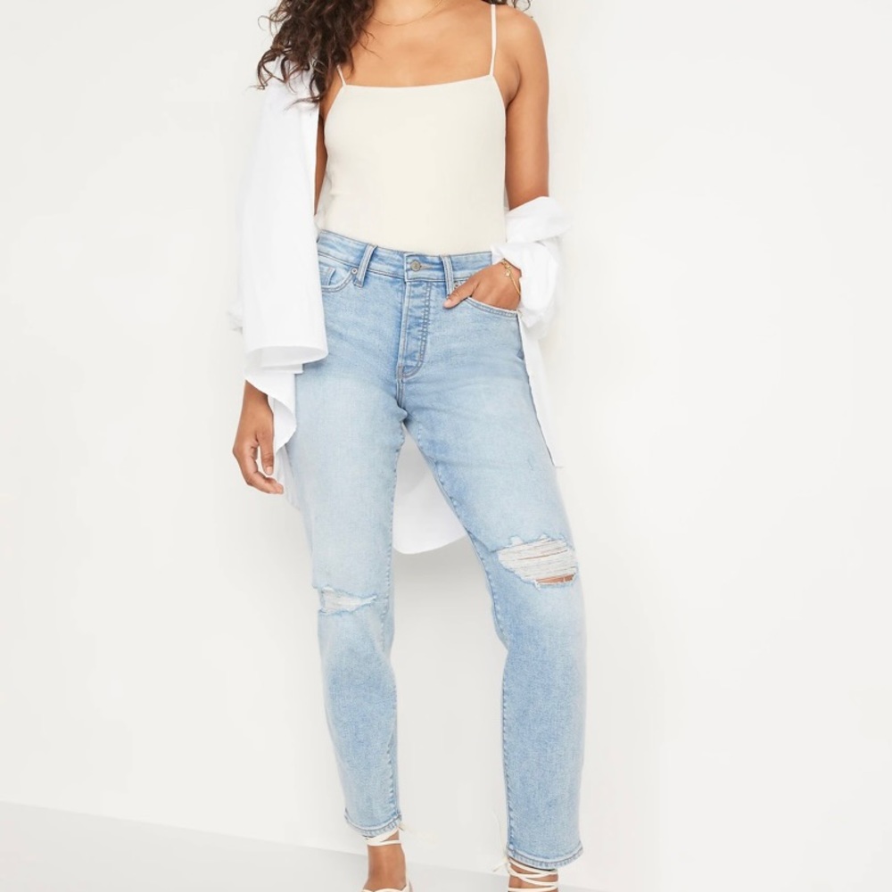 Old Navy Button fly high waisted OG straight leg jeans, size 22